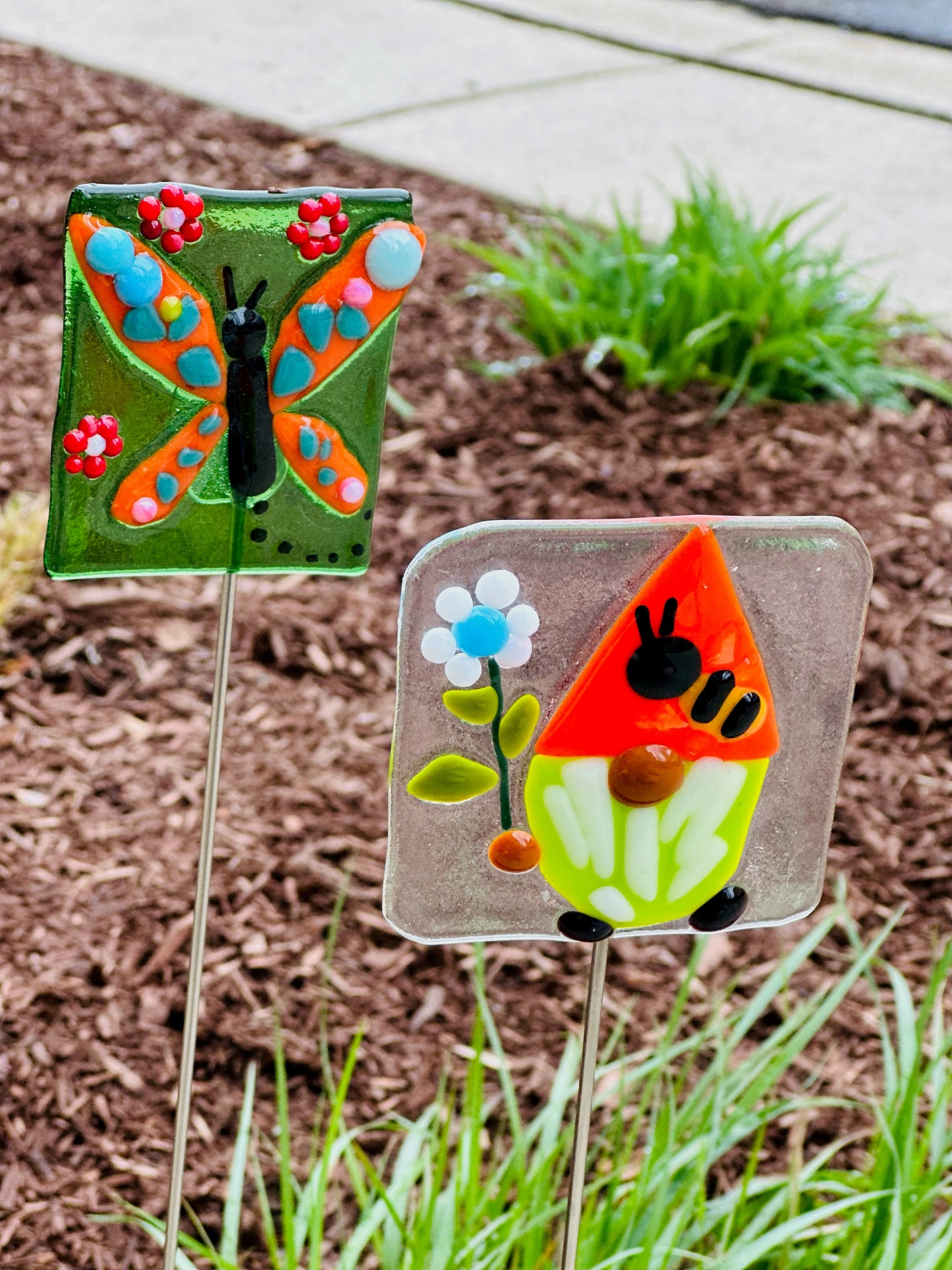 Little Creatures Fused Glass Garden Stakes! June 18th 2024