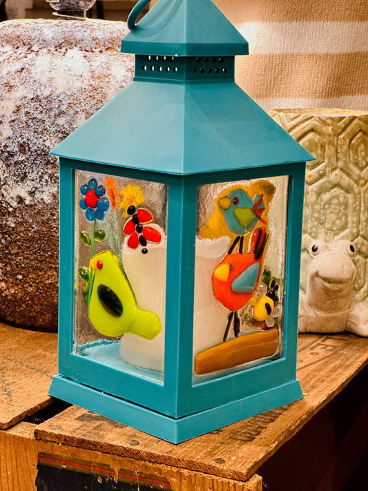 Just a Chirping Fused Glass Lantern, May 2nd 2024